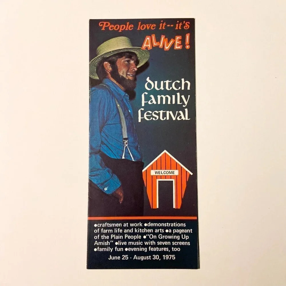 Vintage 1975  Dutch Family Festival Pennsylvania Travel Brochure Souvenir